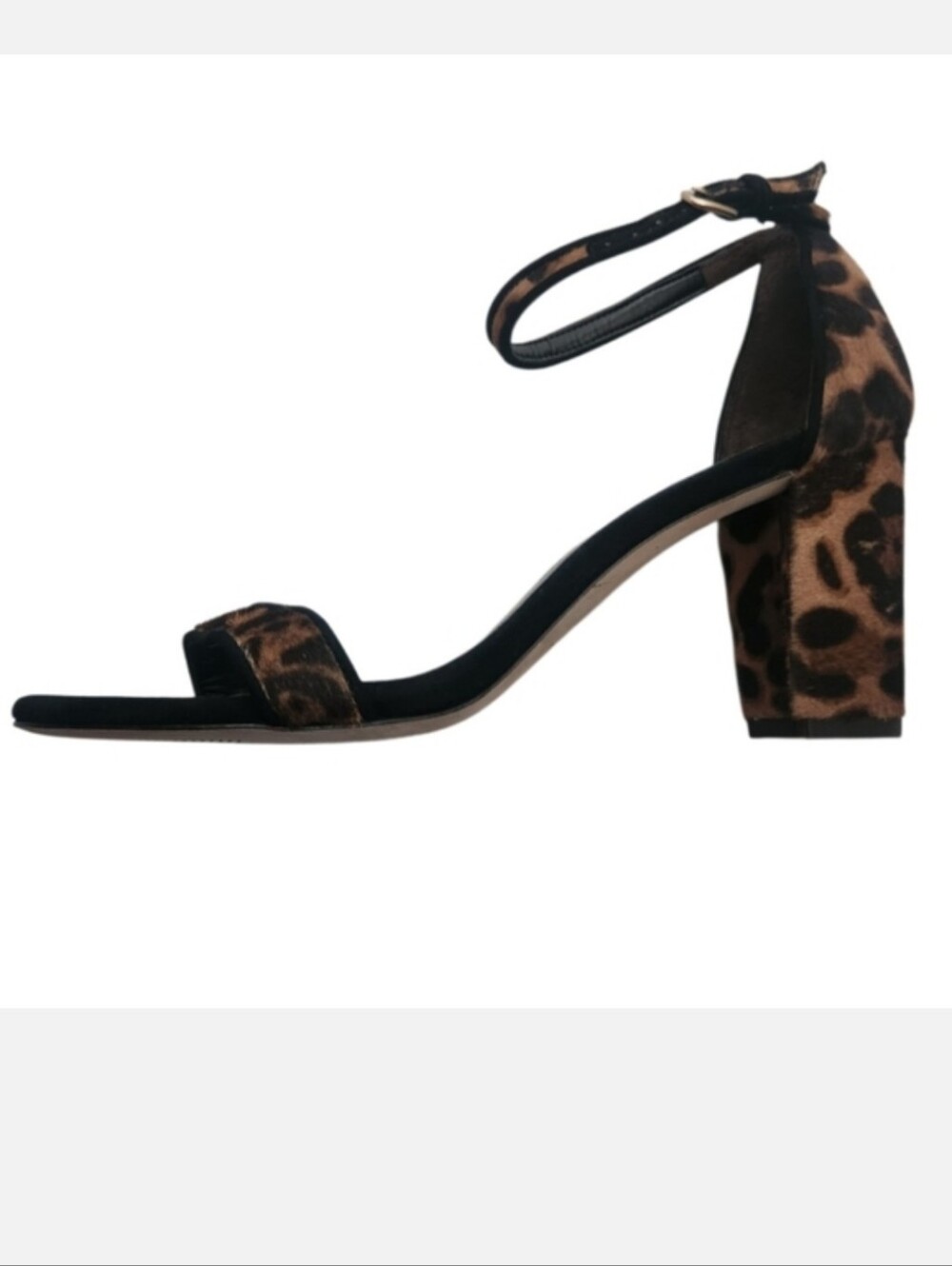Leopard Print Calf Fur Block Heel Sz 8½ New Without Box